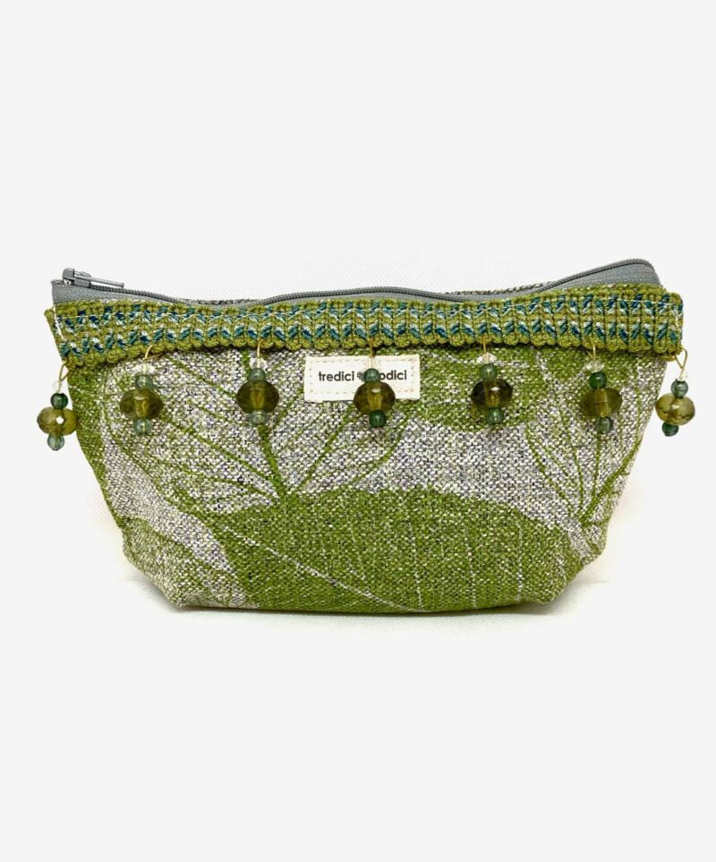 Mini trousse foglie verdi perle verdi