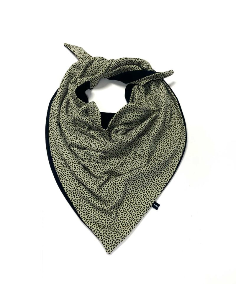 Sciarpa triangolo foglie verde acqua