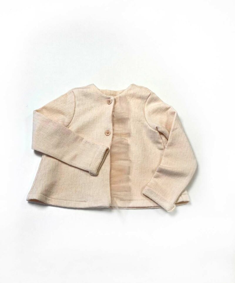 Cardigan rosa con tulle