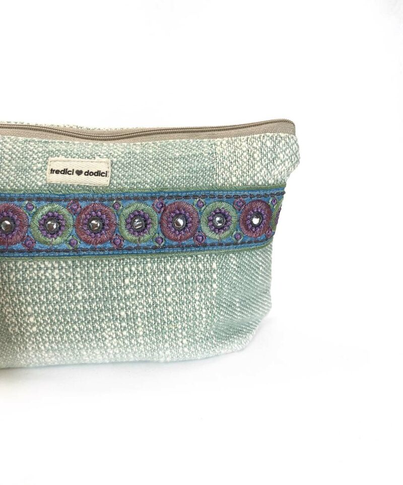 Passamaneria pochette verde acqua