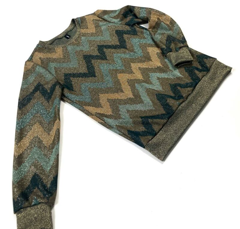 Maglia donna stile missoni verde