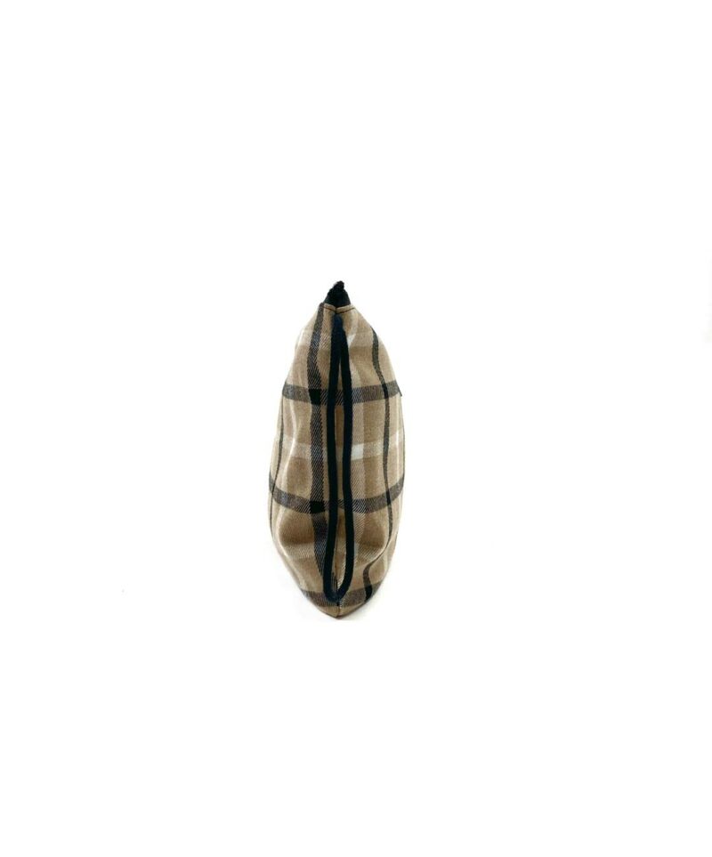 Laccetto nero pochette tartan beige