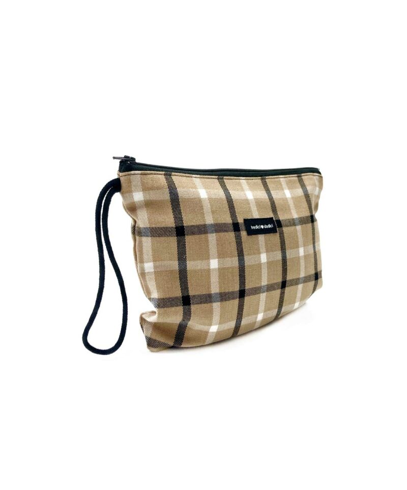 Pochette tartan quadri beige
