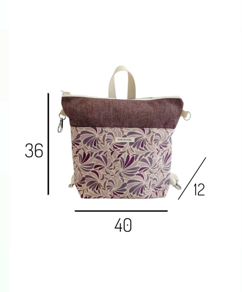 Misure zaino fiori viola