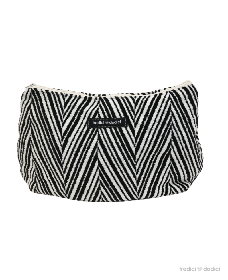 Maxi trousse righe bianco nero