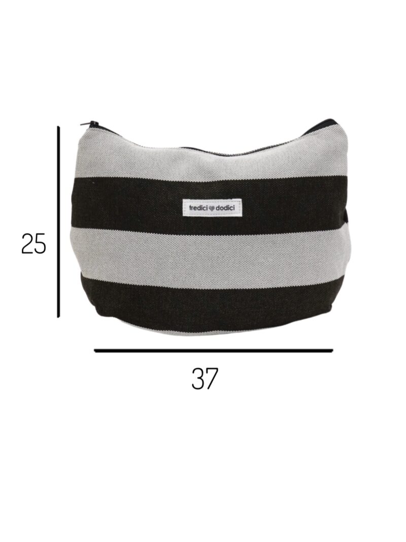 Misure maxi trousse righe nere bianco