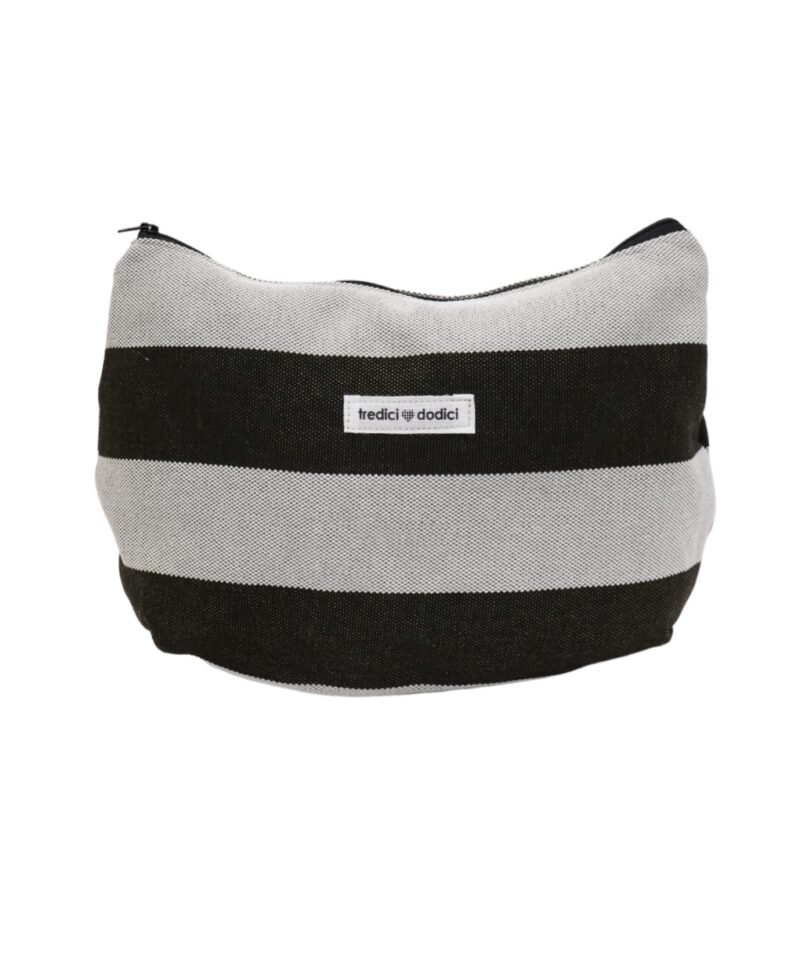 Maxi trousse righe bianco nero