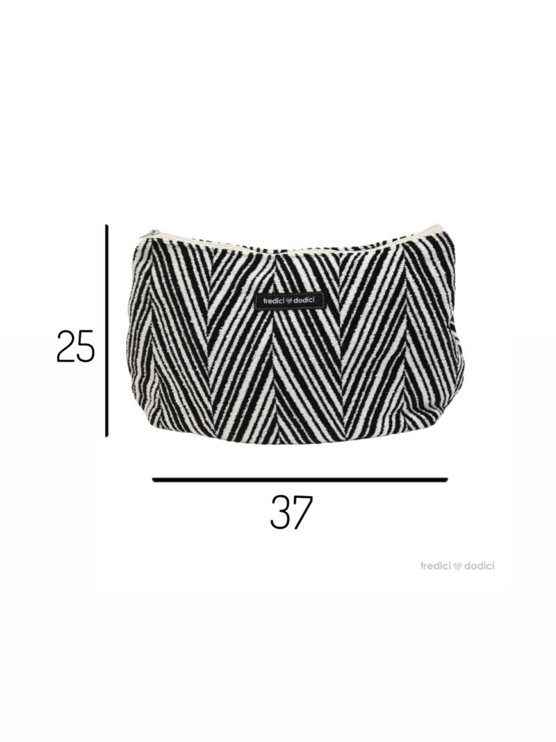 Misure maxi trousse righe nere bianche