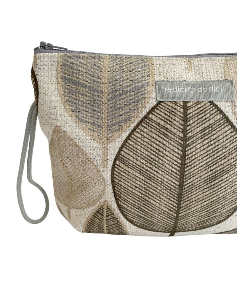 Pochette fantasia foglie beige