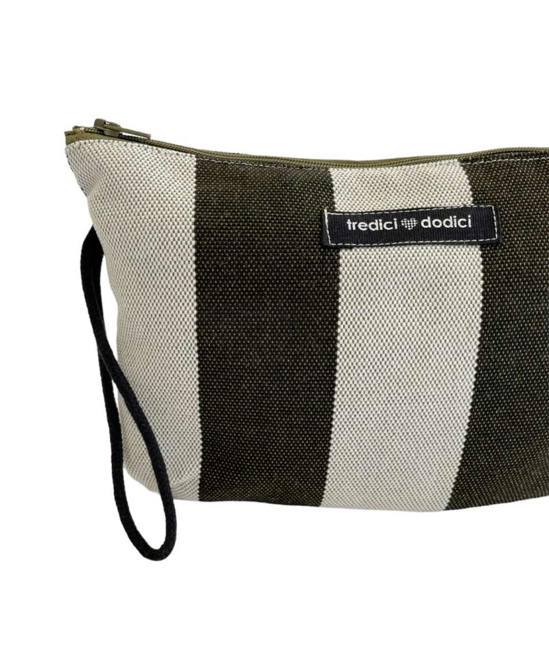 Pochette fantasia riga bianca nera