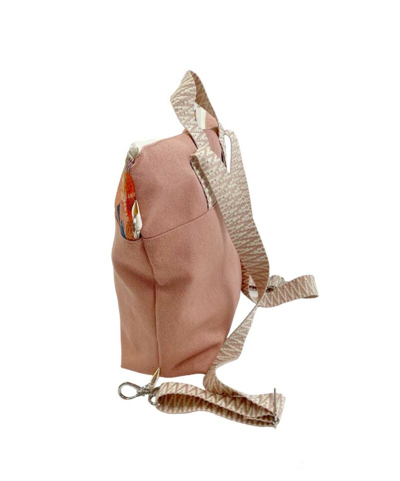 Zaino rosa manici rosa panna
