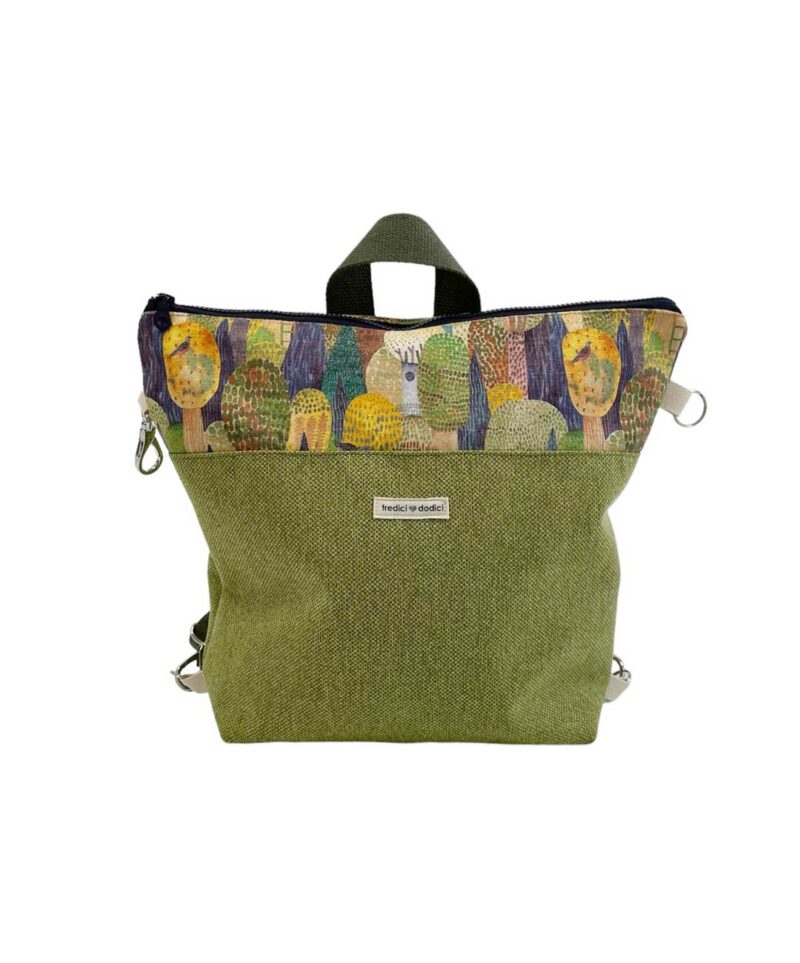 Zaino verde fantasia alberi
