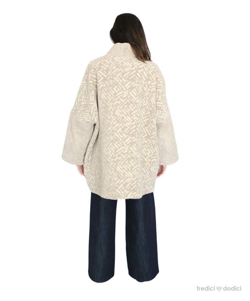 Cappotto doppia fantasia beige donna