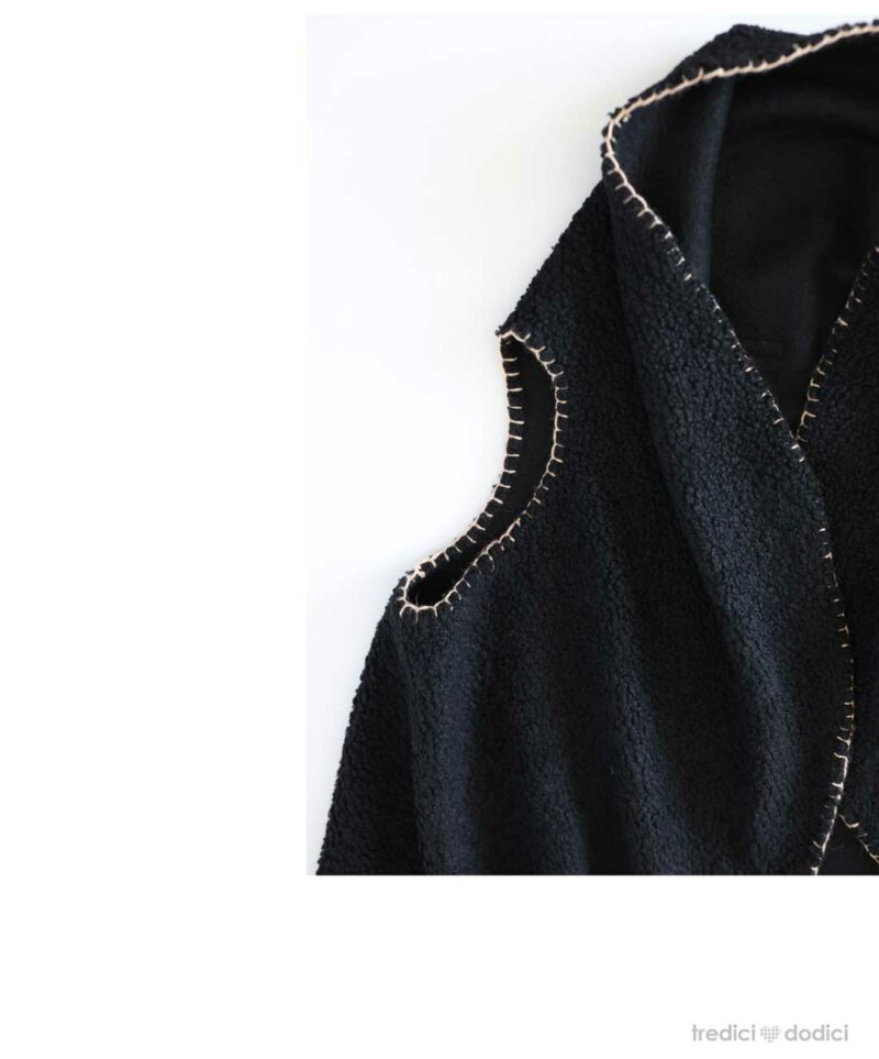 Gilet donna teddy nero