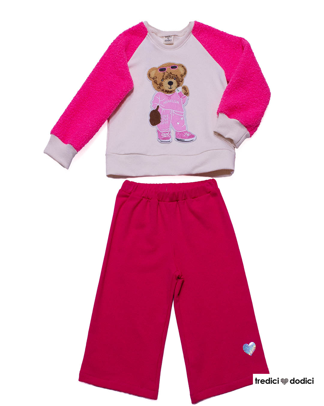 Completo bimba orsetto fucsia