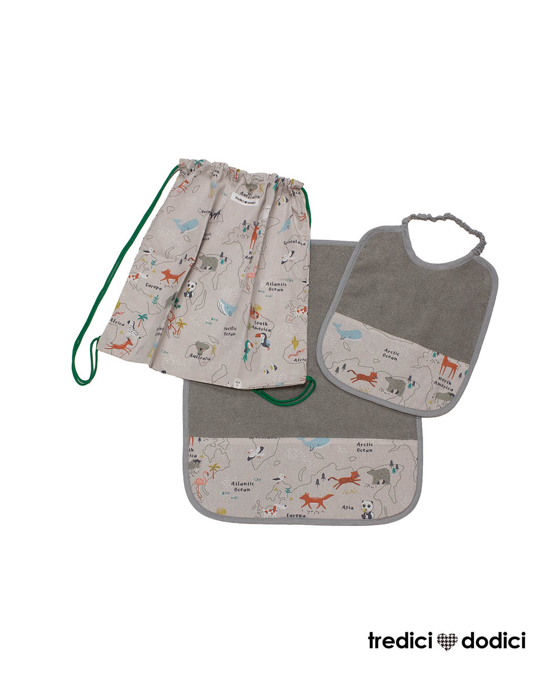 Set asilo continenti grigio