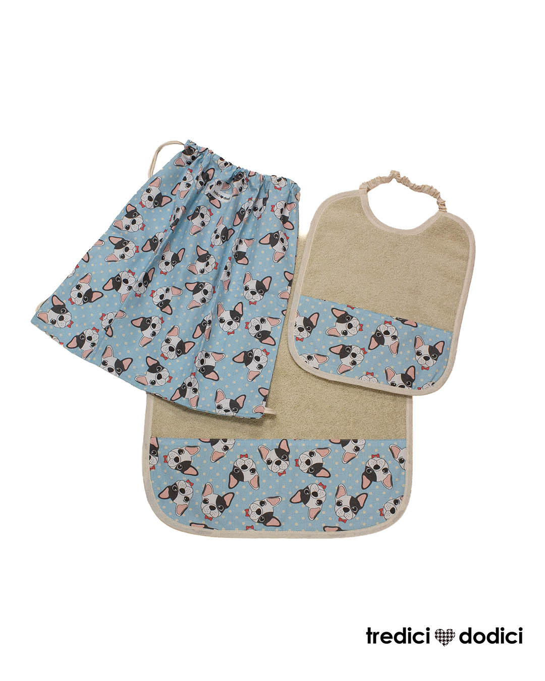 Set asilo bulldog azzurri