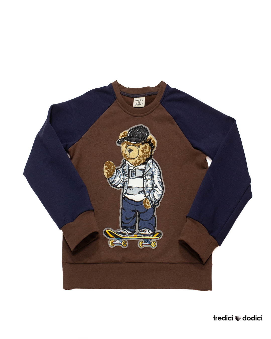 Felpa raglan bimbo blu marrone