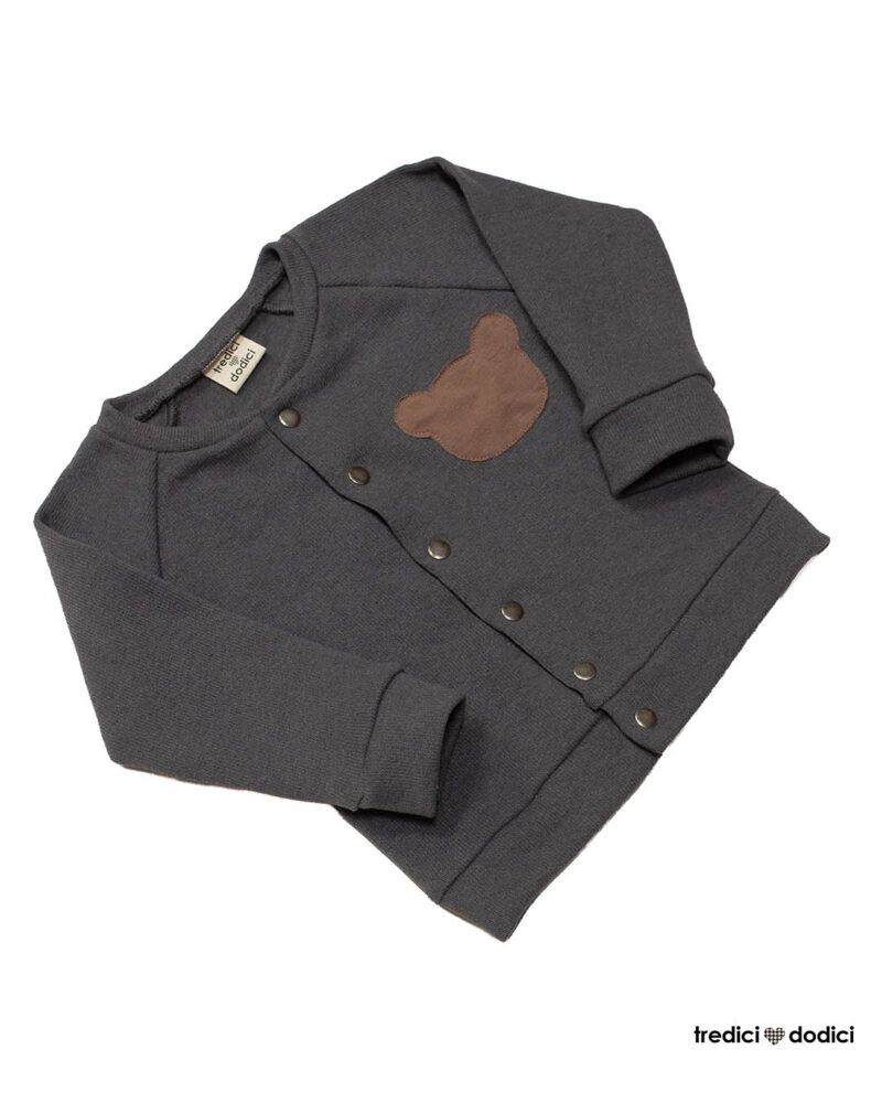 Cardigan neonato caldo cotone grigione
